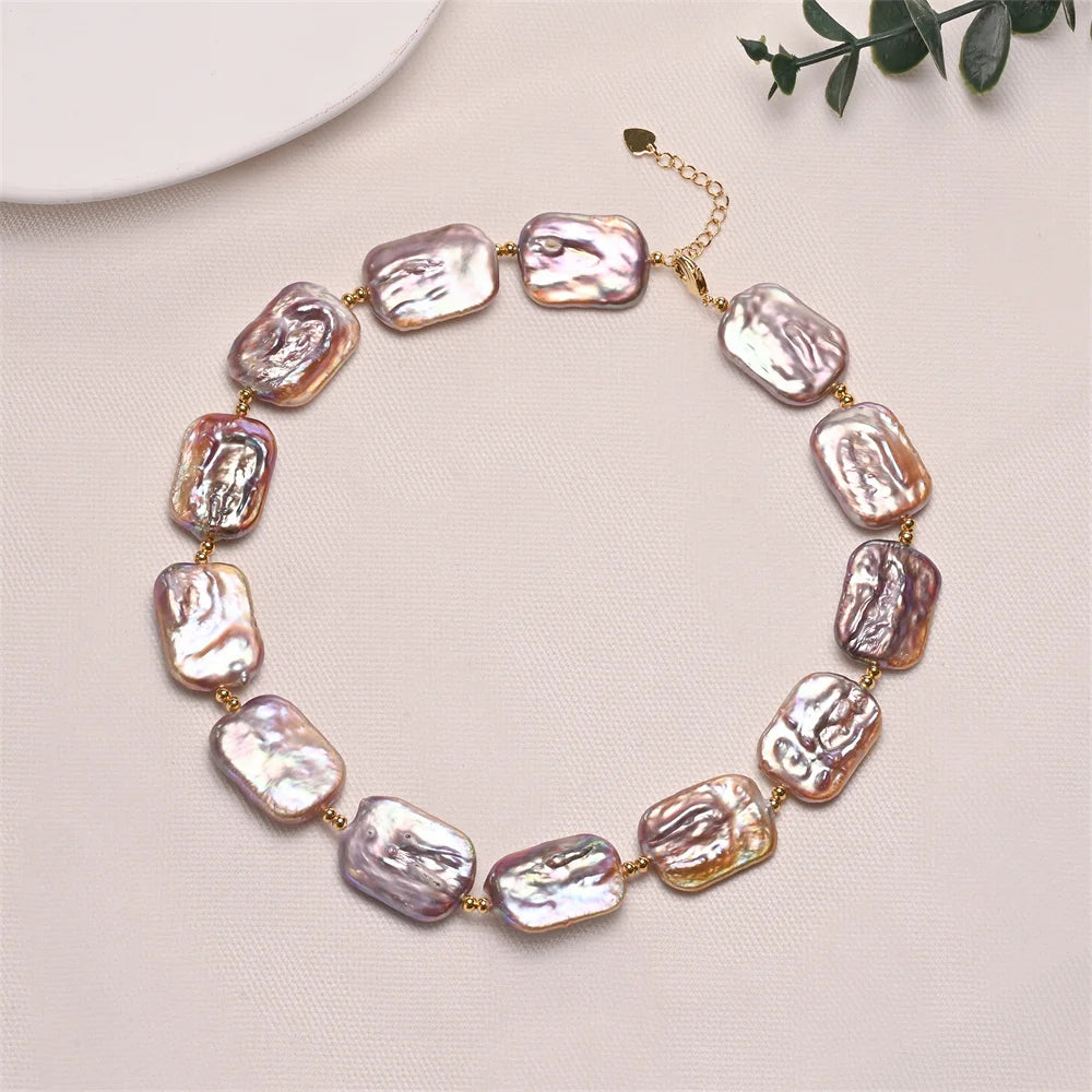18*25mm Big Baroque Freshwater Pearl Necklaces Colorful 40cm 45cm 50cm Adjustable Necklaces for Women Jewelry 2025 New Arrivals