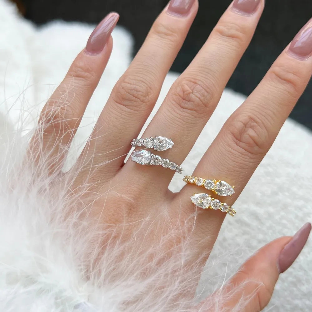 925 Sterling Silver Snake Shape Cheap Minimalist Cute Gold Plated Engagement Rings for Women GirlFine Jewelry Rings