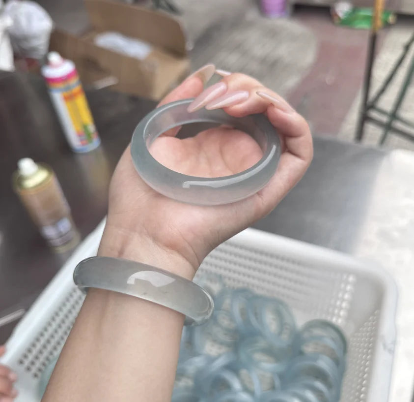 Ice quartz stone jade bracelet