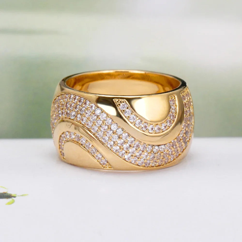 JEWEL New Fashion and Luxury Women's Ring Romantic and Shiny Cubic Zirconia Wedding Party Birthday Gift of High Quality